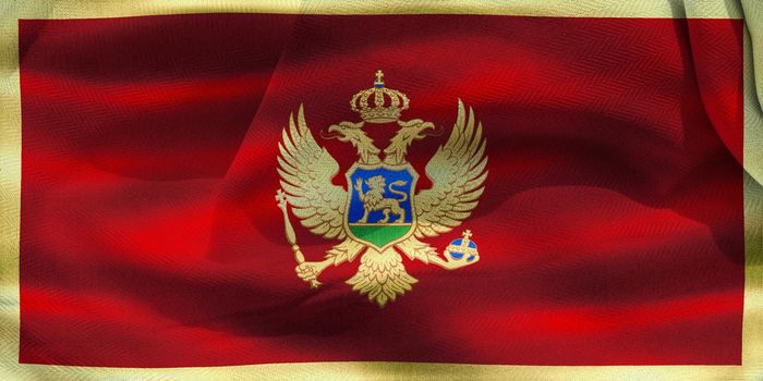 Montenegro flag - realistic waving fabric flag