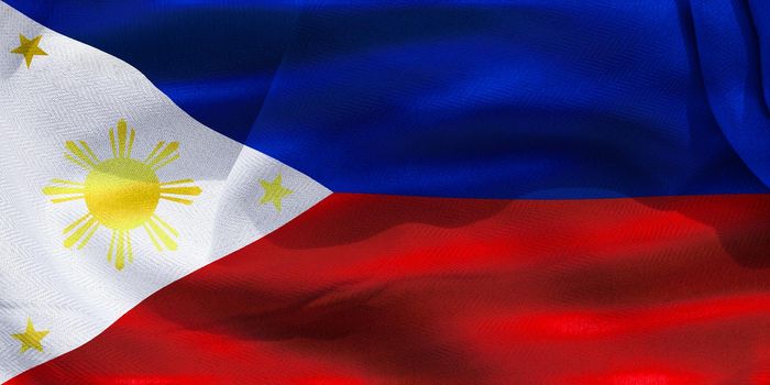 Philippines flag - realistic waving fabric flag
