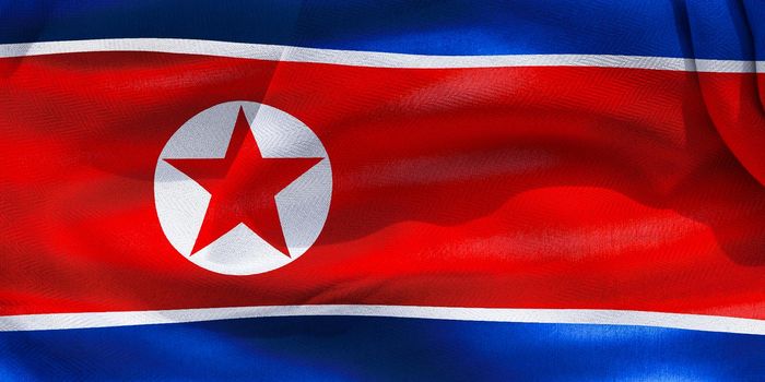 North Korea flag - realistic waving fabric flag