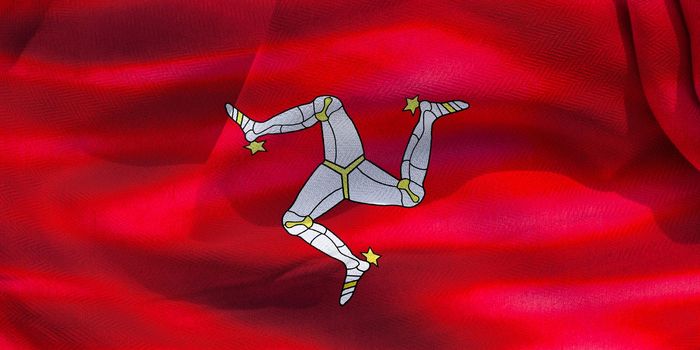 Isle of Man flag - realistic waving fabric flag