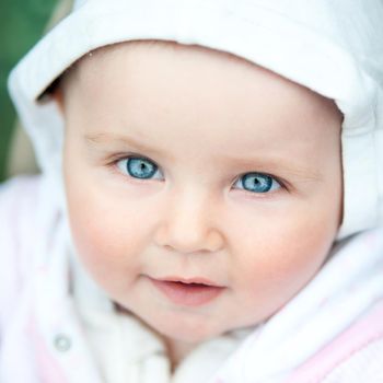 portrait of a cute baby girl close up