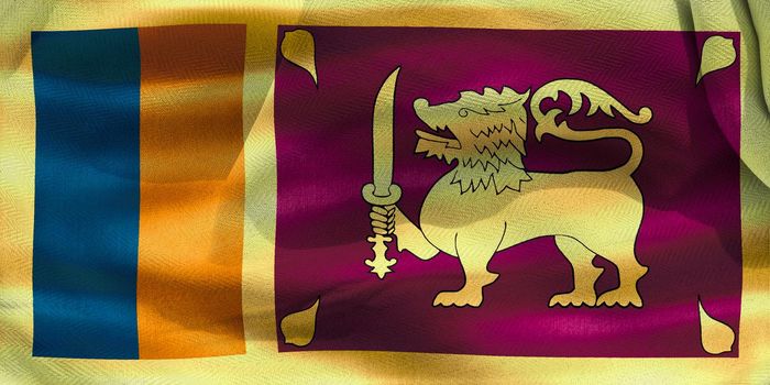 Sri Lanka flag - realistic waving fabric flag