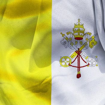 3D-Illustration of a Vatican City flag - realistic waving fabric flag.