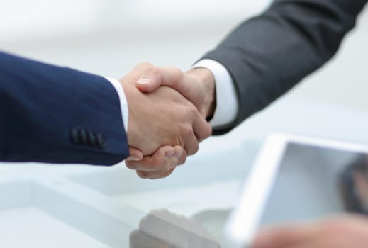 close up.handshake of modern business partners.