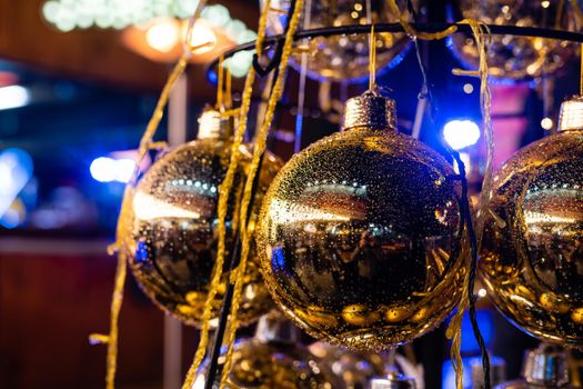christmas decor gold glass balls