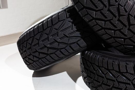 car tire on white background