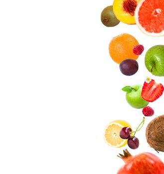 healthy food ingredients on a white background