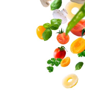 healthy food ingredients on a white background