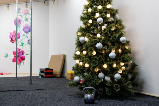 christmas tree in the gym