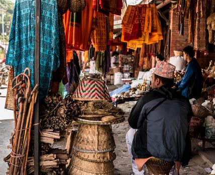 Nepalese souvenirs close-up in Kathmandu