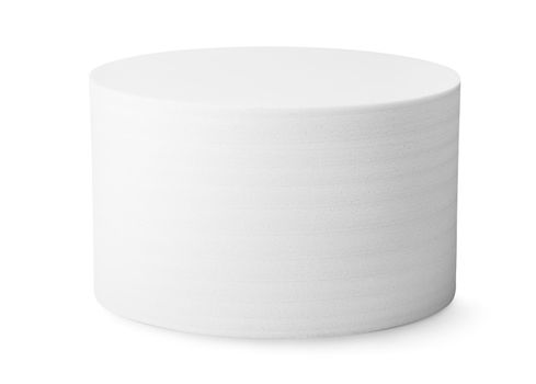 Perfect white cylinder isolated on white background