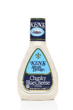 IRVINE, CALIFORNIA - AUGUST 26, 2019: A bottle of Kens Steak House Chunky Blue Cheese Salad dressing.