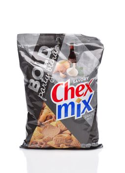 IRVINE, CALIFORNIA - 25 MAY 2020: A bag of Chex Mix Bold Party Blend snack mix. 