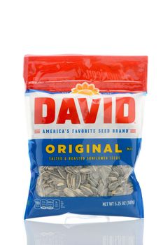 IRVINE, CALIFORNIA - MAY 23, 2019:  A package of David Original Salted and Roasted Sunflower Seeds, from Conagra Brands.