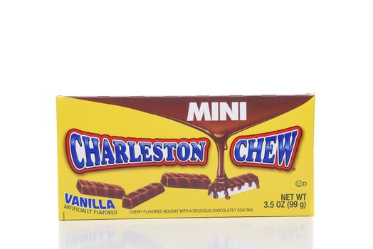 IRVINE, CALIFORNIA - AUGUST 21, 2017:  Charleston Chew Mini. Charleston Chew, created in 1925,  is a candy bar consisting of flavored nougat covered in chocolate flavor coating.