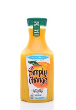 IRVINE, CALIFORNIA - FEBRUARY 7, 2017: Simply Orange Low Acid Juice. The company, based in Florida, is a brand of the Coca-Cola Company.