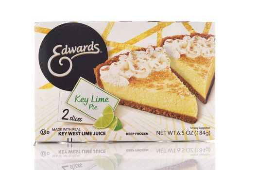 IRVINE, CALIFORNIA - MAY 6, 2019: A box of Edwards Key Lime Pie. The box contains two slices of the dessert treat. 