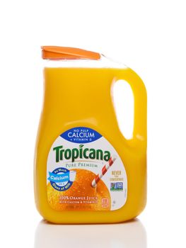 IRVINE, CALIFORNIA, FEBRUARY 7, 2018: Tropicana Orange Juice. Tropicana works with more than 12 established Florida groves, and  is the largest single buyer of Florida fruit.