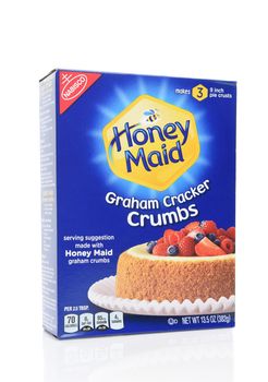 IRVINE, CALIFORNIA - AUGUST 14, 2019: A box of Honey Maid Graham Cracker Crumbs, from Nabisco.