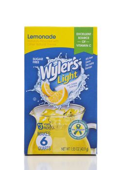 IRVINE, CALIFORNIA - 16 MAY 2020: A package of Wylers Light Lemonade Mix.