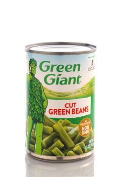 IRVINE, CALIFORNIA - MAY 6, 2019: A 16 ounce can of Green Giant Cut Green Beans. 