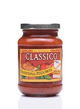 IRVINE, CALIFORNIA - DEC 4, 2018: A Jar of Classico Traditional Pizza Sauce. 