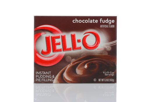 IRVINE, CALIFORNIA - MAY 22, 2019:  A box of Jell-O Chocolate Fudge Pudding dessert.