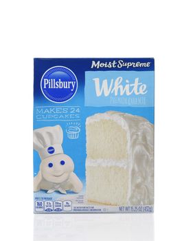 IRVINE, CALIFORNIA - AUGUST 20, 2019: A box of Pillsbury Moist Supreme Classic White Cake Mix. 