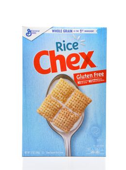 IRVINE, CALIFORNIA - AUGUST 30, 2019: A box of Rice Chex breakfast cereal form General Mills. 
