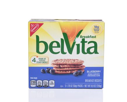 IRVINE, CA - SEPTEMBER 22, 2017: BelVita Blueberry Breakfast Biscuits. From Nabisco a line of crunchy nutritiuos breakfast biscuits.
