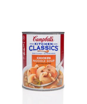 IRVINE, CA - AUGUST 6, 2018: Campbells Kitchen Classics Chicken Noodle Soup. A discontinued line of Soups from Campbells.