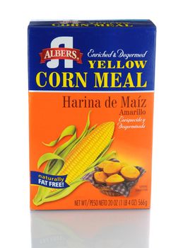 IRVINE, CA - January 11, 2013: A 20 oz box of Albers Yellow Corn Meal. Introduced in 1895 by Bernhard Albers, a young German immigrant, in Portland Oregon.