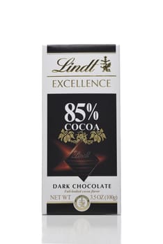 IRVINE, CALIFORNIA - 12 JUN 2021: A bar of Lindt Excellence Dark Chocolate.