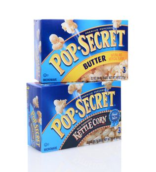 IRVINE, CA - May 14, 2014: A 13 oz box of Pop Secret microwave popcorn. Introduced in 1984 by General Mills, the brand is now owned by Diamond Foods.