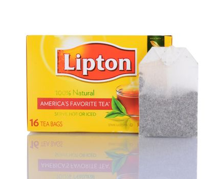 IRVINE, CA - January 29, 2014: A 16 count box of Lipton Tea Bags. Tea is the 2nd most popular drink in the world, only behind water.