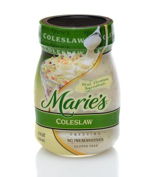 IRVINE, CA - DECEMBER 12, 2014: A bottle Marie's Cole Slaw Dressing. Marie's is a brand of dressings, dips and glazes produced by Ventura Foods, LLC, in California.
