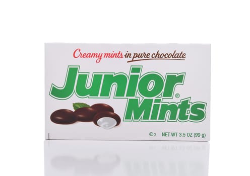 IRVINE, CALIFORNIA - JANUARY 22, 2017: Junior Mints. The candy was introduced in 1949 in Cambridge, Massachusetts by the James O. Welch Company.