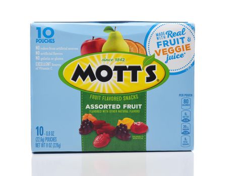 IRVINE, CALIFORNIA - 12 JUN 2021: A box of Motts Assorted Fruit Snacks. 