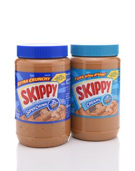 IRVINE, CALIFORNIA - JULY 10, 2017: Skippy SuperChunk and Creamy Peanut Butter. Skippy was first used as a trademark for peanut butter by the Rosefield Packing Co., of Alameda, California in 1933.