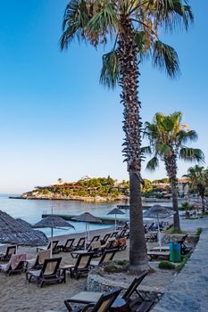 Kusadasi,Aydin,Turkey- July 25,2021.The view from Pinebay holiday village and resort in Kusadasi, in the sea and nature and summer sesason.