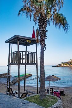 Kusadasi,Aydin,Turkey- July 25,2021.The view from Pinebay holiday village and resort in Kusadasi, in the sea and nature and summer sesason.