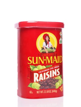 IRVINE, CALIFORNIA - 24 DECEMBER 2019: A box of Sun Maid Raisins, California Sun-Dried.
