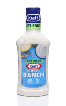 IRVINE, CA - MAY 31, 2017: Kraft Fat Free Ranch Dressing. Kraft produces a full line of salad dressings both Fat Free and original recipe.