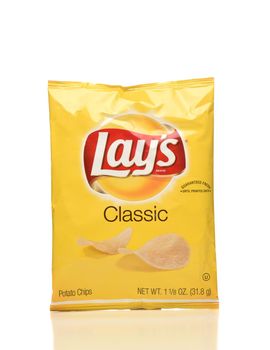 IRVINE, CA - APRIL 4, 2019: A package of LaysClassic Potato Chips, from Frito-Lay Inc.