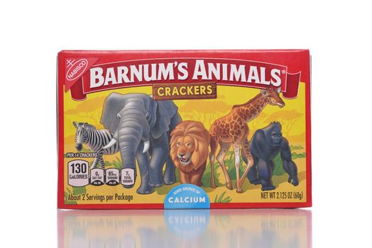 IRVINE, CALIFORNIA - 12 NOV 2020: A box of Barnums Animals Crackers.