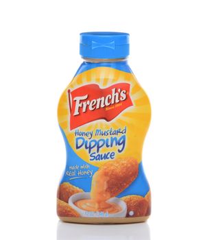 IRVINE, CA - FEBRUARY 19, 2015: French's Honey Mustard Dipping Sauce. French's introduced their mustard at the 1904 St. Louis World's Fair.