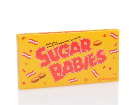 IRVINE, CALIFORNIA - DECEMBER 12, 2014: A box of Sugar Babies Candy. The bite size caramel candies developed in 1935 were named after the song " Let Me Be Your Sugar Baby".