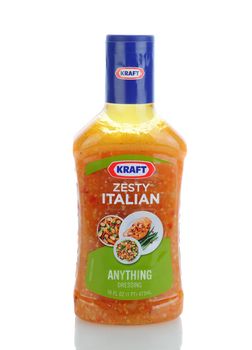 IRVINE, CA - January 11, 2013: A 16oz. bottle of Kraft Zesty Italian Anything Dressing . Kraft Foods has 27 brands with sales in excess of $100 million annually.