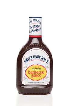 IRVINE, CALIFORNIA - 6 OCT 2020: A bottle of Sweet Baby Rays Barbecue Sauce.