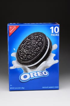 IRVINE, CA - January 11, 2013: A 3 lb box of Nabisco Oreo Chocolate Sandwich Cookies. Inroduced in 1912 Oreo has become the best selling cookie in the United States.